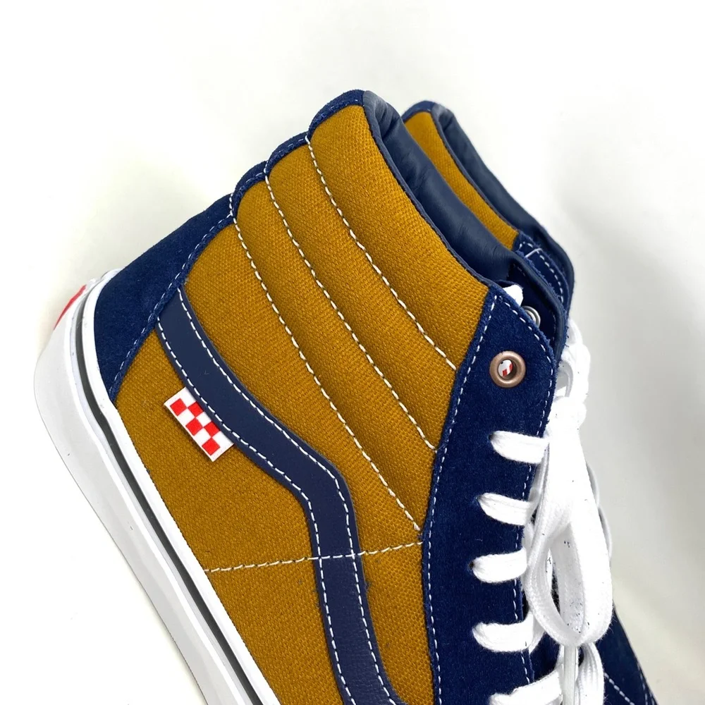 VANS SKATE SK8-HI Reynolds Navy Golden Suede Canvas Men's Sneakers VN0A5FCC9CV - Picture 5 of 9
